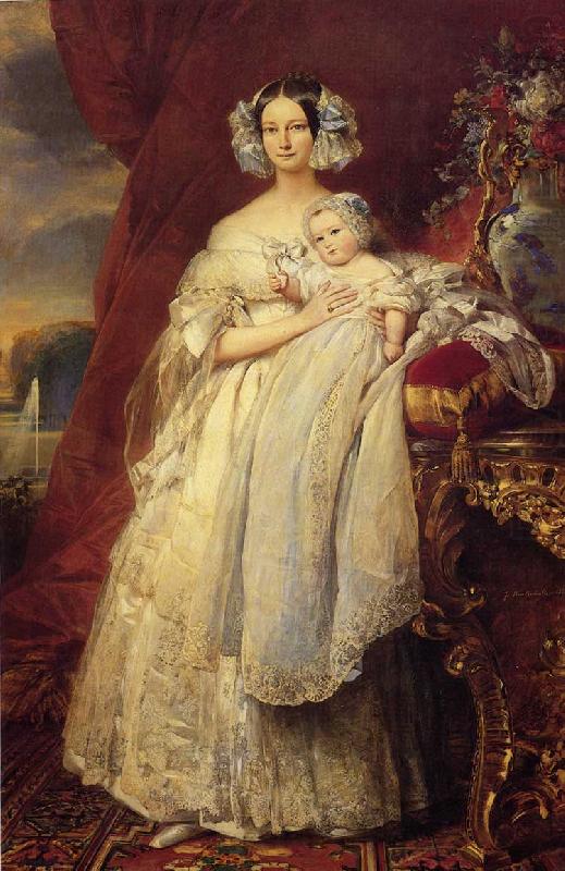 Helene Louise Elizabeth de Mecklembourg Schwerin, Duchess D'Orleans with Prince Louis Philippe Alber, Franz Xaver Winterhalter